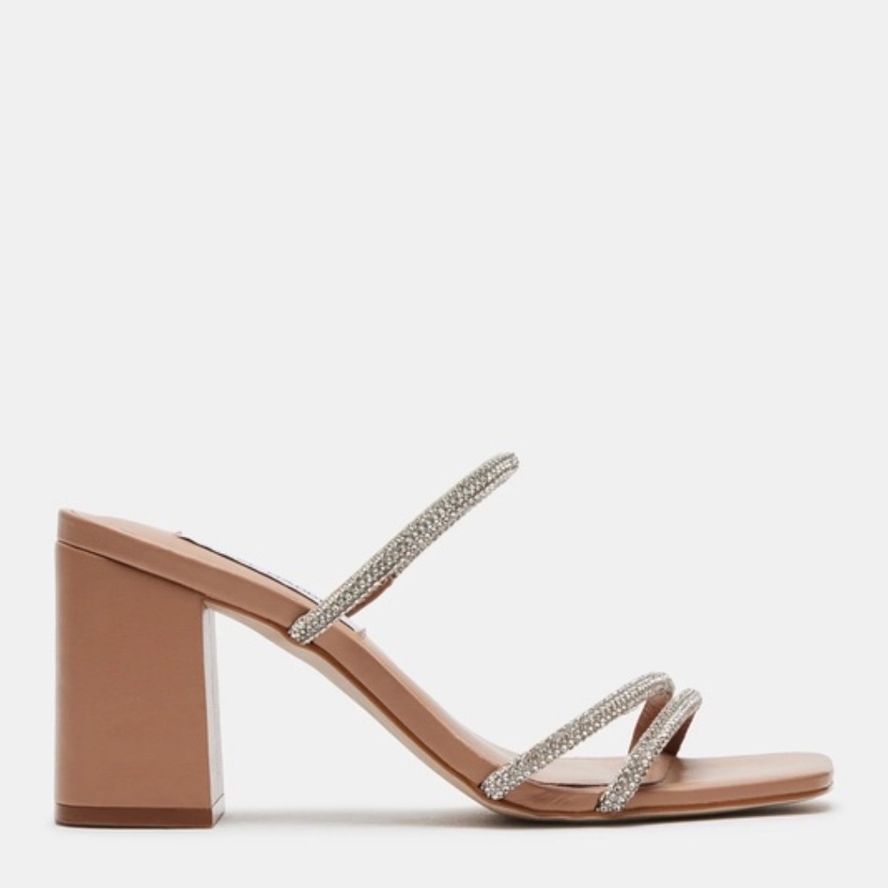 Steve Madden Nude Heels with Silver Straps